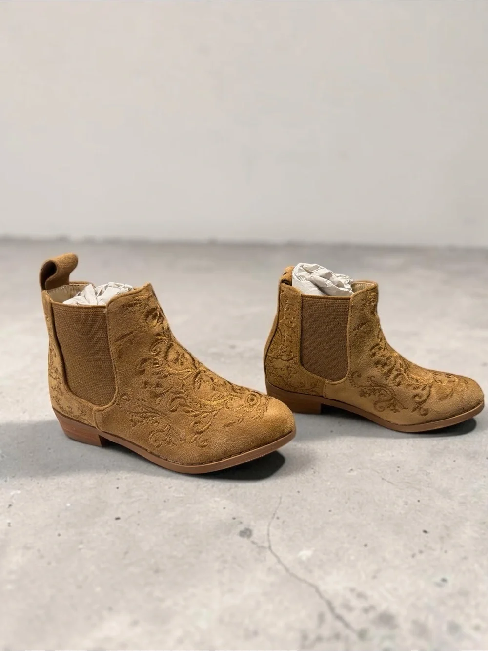 Joyfolie Brown Suede Kids Ankle Boots